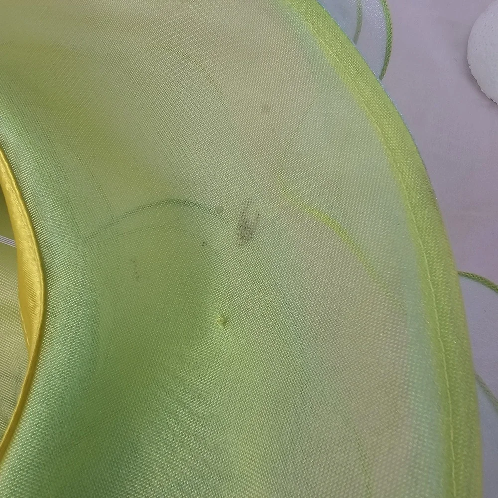 Forbusite Hat Womens Yellow Green Derby Church Easter Wide Brim Tea Garden Party